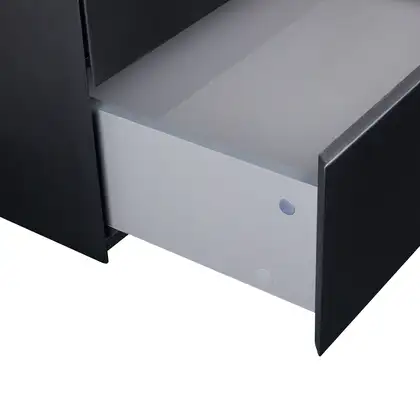 Тумба подвесная Qtap Tern 600х476х469 Matt black со столешницей и полотенцедержателем QT1774TPЛ602G (QT1779TPL602MB)