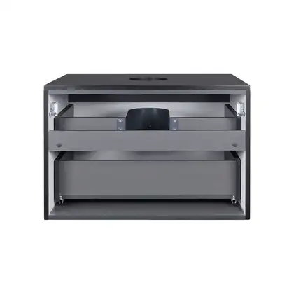 Тумба подвесная Qtap Tern 700х476х469 Matt black со столешницей и полотенцедержателем QT1774TPЛ702G (QT1779TPL702MB)