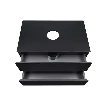 Тумба подвесная Qtap Tern 800х476х469 Matt black со столешницей и полотенцедержателем QT1773TNЛ802G (QT1779TPL802MB)