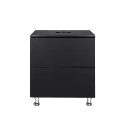 Тумба напольная Qtap Tern 600х616х469 Matt black со столешницей и полотенцедержателем QT1773TNЛ602G (QT1780TNL602MB)