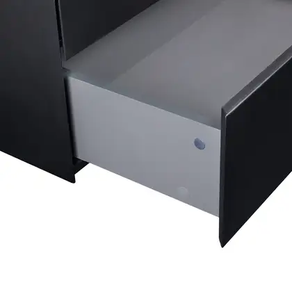 Тумба напольная Qtap Tern 600х616х469 Matt black со столешницей и полотенцедержателем QT1773TNЛ602G (QT1780TNL602MB)