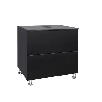 Тумба напольная Qtap Tern 700х616х469 Matt black со столешницей и полотенцедержателем QT1773TNЛ702G (QT1780TNL702MB)