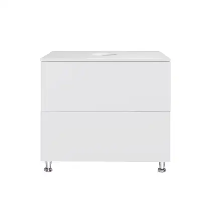 Тумба напольная Qtap Tern 800х616х469 White со столешницей и полотенцедержателем QT1773TNЛ801W (QT1780TNL801W)