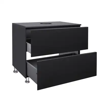Тумба напольная Qtap Tern 800х616х469 Matt black со столешницей и полотенцедержателем QT1773TNЛ802G (QT1780TNL802MB)