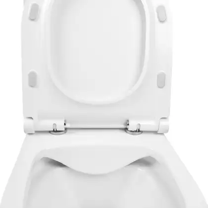 Унитаз-компакт Qtap Aquarius безободковый с сиденьем Soft-close QT2122C665PW