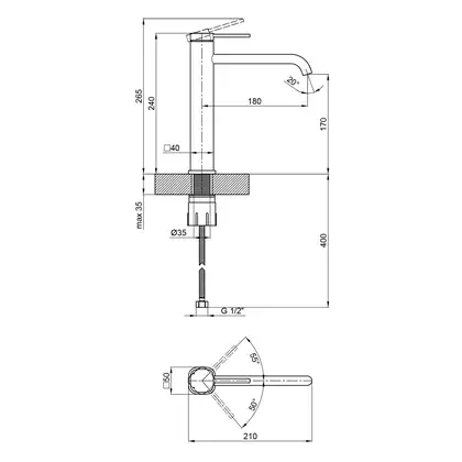 Смеситель для раковины Qtap Robin 1060H102B (QTROB1060H102B)