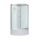 Набор Lidz душевой бокс Tani SB90x90.SAT.HIGH.FR, стекло Frost 4 мм + поддон с панелью Kupala (LTSB9090SATHIGHFR2SET)