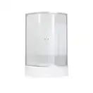 Набор Lidz душевая кабина Wieza SC90x90.SAT.MID.L, стекло Linie 4 мм + поддон с панелью Kupala (LWISC9090SATMIDL2SET)