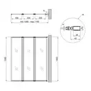 Штора на ванну Qtap Gemini WHI401114RP4 стекло Pear 4 мм, 110x140 см (GEMWHI401114RP4)