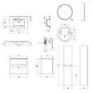 Комплект мебели для ванной Qtap Virgo тумба с раковиной + зеркало + пенал QT044VI42994