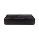 Раковина Qtap Nando LT 600х420х120 Matt black с донным клапаном QT12112173MBMB