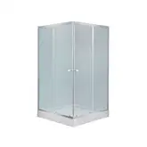 Набор Lidz душевая кабина Wawel SC80x80.SAT.LOW.FR, стекло Frost 4 мм + поддон Mazur (LWASC8080SATLOWFR2SET)