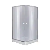 Набор Lidz душевая кабина Wawel SC80x80.SAT.LOW.GR, стекло тонированное 4 мм + поддон Mazur (LWASC8080SATLOWGR2SET)