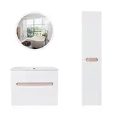 Комплект мебели для ванной Qtap Virgo тумба с раковиной + зеркало + пенал QT044VI42995