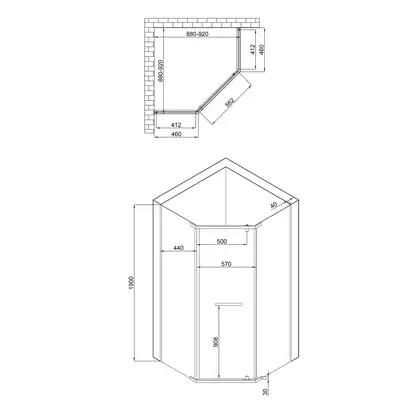 Душевая кабина Lidz Dozorca SC90x90.BLA.LOW.TR, стекло прозрачное 6 мм без поддона (LDSC9090BLALOWTR2)