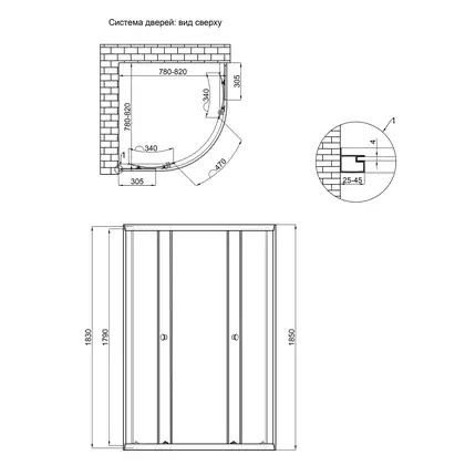 Душевая кабина Lidz Latwa SC80x80.SAT.LOW.GR, стекло тонированное 4 мм без поддона (LLSC8080SATLOWGR2)