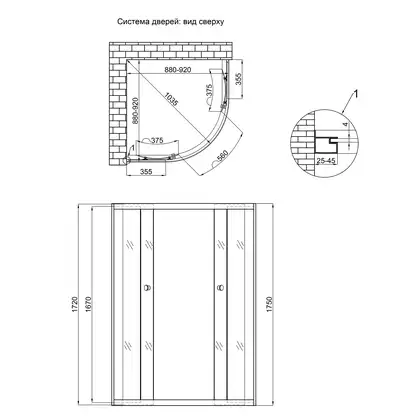 Душевая кабина Lidz Latwa SC90x90.SAT.MID.GR, стекло тонированное 4 мм без поддона (LLSC9090SATMIDGR2)