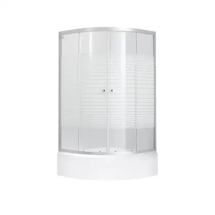 Набор Lidz душевая кабина Wieza SC90x90.SAT.MID.L, стекло Linie 4 мм + поддон с панелью Kupala (LWISC9090SATMIDL2SET)
