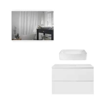 Комплект мебели для ванной Qtap Tern тумба + раковина + зеркало QT044VI43006 Комплект мебели для ванной Qtap Tern тумба + раковина + зеркало QT044VI43006