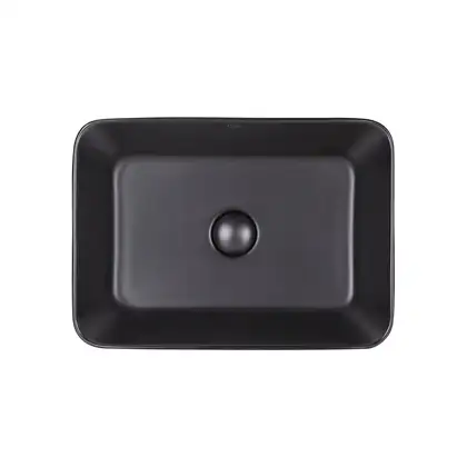 Раковина-чаша Qtap Virgo 490х350х110 Matt black с донным клапаном QT18112261MBMB