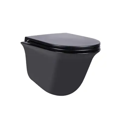 Унитаз подвесной Qtap Virgo безободковый с сиденьем Soft-close QT1833051ERMB Унитаз подвесной Qtap Virgo безободковый с сиденьем Soft-close QT1833051ERMB