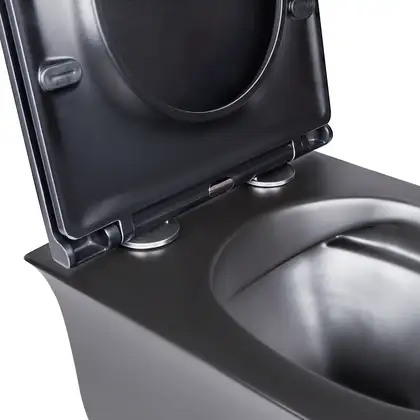 Унитаз подвесной Qtap Virgo безободковый с сиденьем Soft-close QT1833051ERMB Унитаз подвесной Qtap Virgo безободковый с сиденьем Soft-close QT1833051ERMB