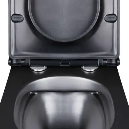 Унитаз подвесной Qtap Virgo безободковый с сиденьем Soft-close QT1833051ERMB Унитаз подвесной Qtap Virgo безободковый с сиденьем Soft-close QT1833051ERMB