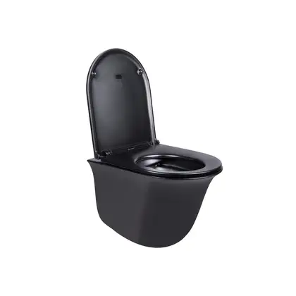Унитаз подвесной Qtap Virgo безободковый с сиденьем Soft-close QT1833051ERMB Унитаз подвесной Qtap Virgo безободковый с сиденьем Soft-close QT1833051ERMB