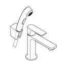 Змішувач для умивальника Hansgrohe Rebris E 110 гігiєнічною лійкою, Chrome (72216000)