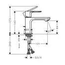 Смеситель для раковины 80 CoolStart Hansgrohe Rebris S (цвет - чёрный матовый), с донным клапаном 72513670
