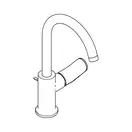 Смеситель для раковины высокий 210 Hansgrohe Rebris S (цвет - хром), с донным клапаном 72536000