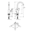 Смеситель для раковины высокий 210 Hansgrohe Rebris S (цвет - чёрный матовый), с донным клапаном 72536670