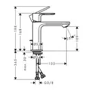Змішувач для умивальника Hansgrohe Rebris E 110 Coolstart з д/к pop-up, Matt Black (72559670)