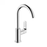 Смеситель для раковины высокий 210 Hansgrohe Rebris S (цвет - хром), с донным клапаном 72536000