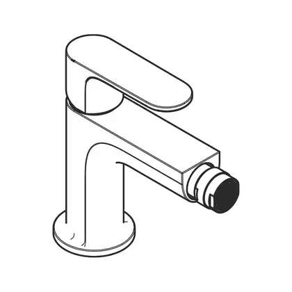 Смеситель для биде Hansgrohe Rebris S (цвет - чёрный матовый), с металлическим донным клапаном 72212670