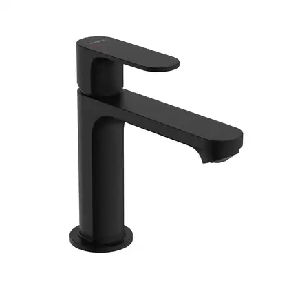 Смеситель для раковины 110 CoolStart Hansgrohe Rebris S (цвет - чёрный матовый), с металлическим донным клапаном 72527670