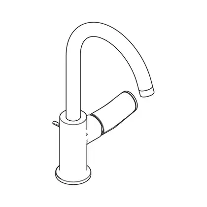 Смеситель для раковины высокий 210 Hansgrohe Rebris S (цвет - хром), с донным клапаном 72536000