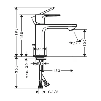 Hansgrohe Rebris E 110 Змішувач для умивальника, Matt Black (72557670) Hansgrohe Rebris E 110 Змішувач для умивальника, Matt Black (72557670)