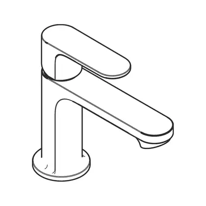Смеситель для раковины 80 CoolStart Hansgrohe Rebris S (цвет - чёрный матовый), с металлическим донным клапаном 72584670