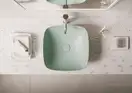 Раковина накладная на столешницу Catalano Green Lux Сolori 40 х 40 х h14 см, цвет - зелёный матовый 140APGRLXVS