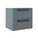 Комплект мебели 60 см Devit Fresh, синий матовый, ручки чёрные 088723B