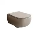Унитаз подвесной Goclean® (безободковый) Flaminia Fluo с сиденьем Soft Close, цвет - Argilla opaco (матовый) FU118G+FUCW05 Argilla