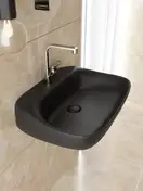 Раковина подвесная Flaminia Fluo 70 х 49 х h20 см, цвет - Carbone opaco (матовый) FU70L Carbone