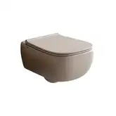 Унитаз подвесной Goclean® (безободковый) Flaminia Fluo с сиденьем Soft Close, цвет - Argilla opaco (матовый) FU118G+FUCW05 Argilla