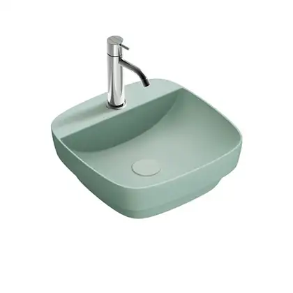 Раковина полувстраиваемая Catalano Green Lux Сolori 42 х 42 х h14 см, цвет - зелёный матовый 142GRLXNVS