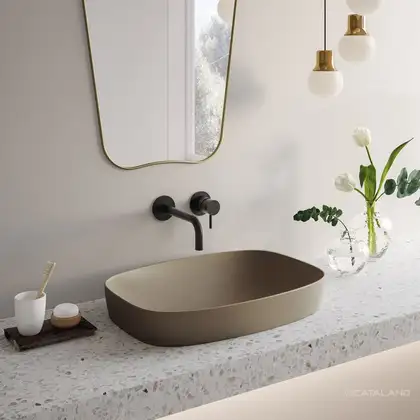 Раковина полувстраиваемая Catalano Green Lux Сolori 38 х 60 х h14 см, цвет - коричневый матовый 160AGRLXMS