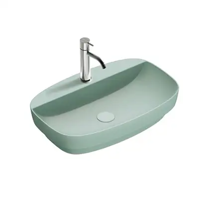 Раковина полувстраиваемая Catalano Green Lux Сolori 42 х 60 х h14 см, цвет - зелёный матовый 165GRLXNVS