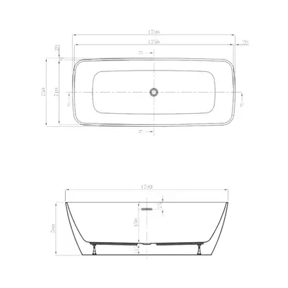 Ванна акриловая Devit Iven 75 х 179 см 18075141