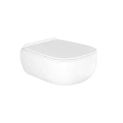 Унитаз подвесной Goclean® (безободковый) Flaminia Fluo с сиденьем Soft Close, цвет - Latte opaco (матовый) FU118G+FUCW05 Latte