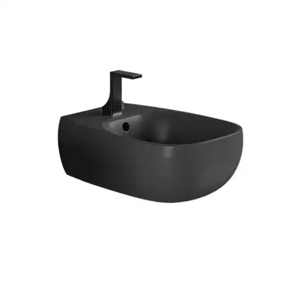 Биде подвесное Flaminia Fluo, цвет - Carbone opaco (матовый) FU218 Carbone